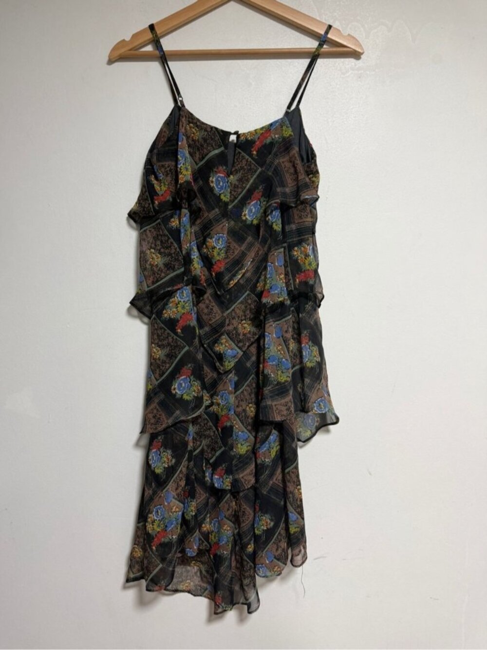 Free People Floral Ruffle Tiered Dress Size 4 - Picture 4 of 7